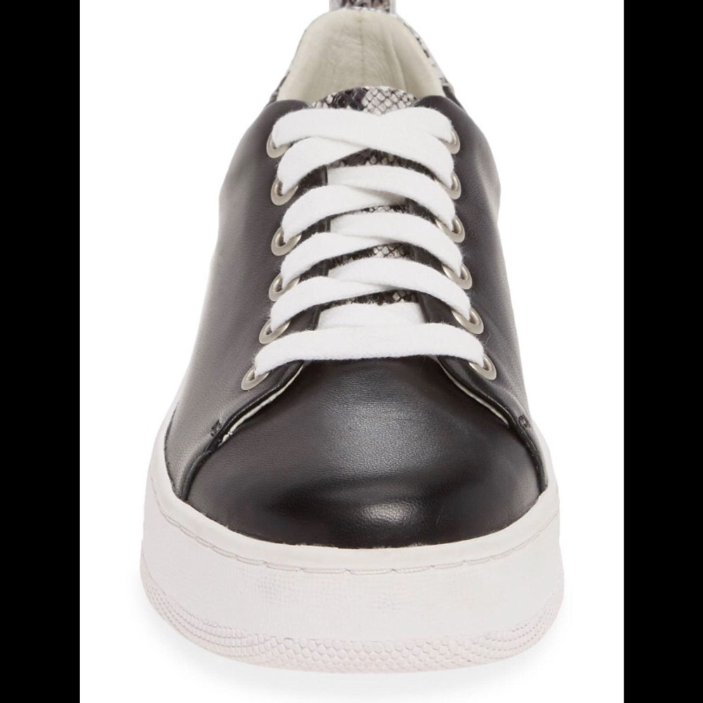 🆕 Halogen Black Leather Ivie Platform Sneaker - Picture 4 of 6